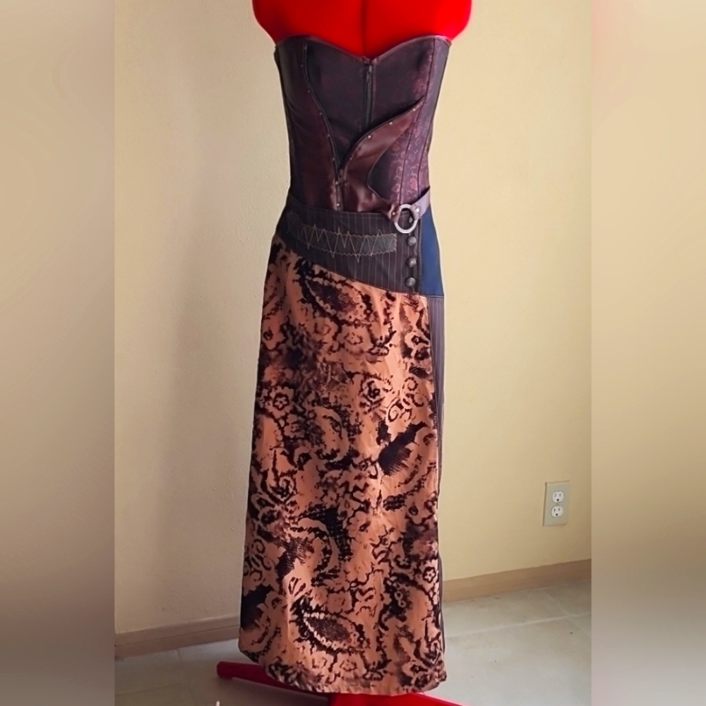 CUSTOM BROCADE STEAMPUNK CORSET!!!